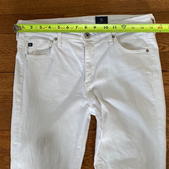 AG Stevie Slim, Straight Ankle White Denim - Picture 5 of 8